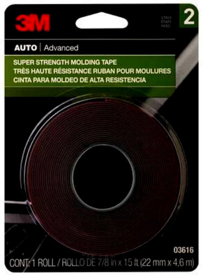 3M - Cinta de moldeo de superresistencia, 03616, 7/8" x 15 pies, 1 rollo
