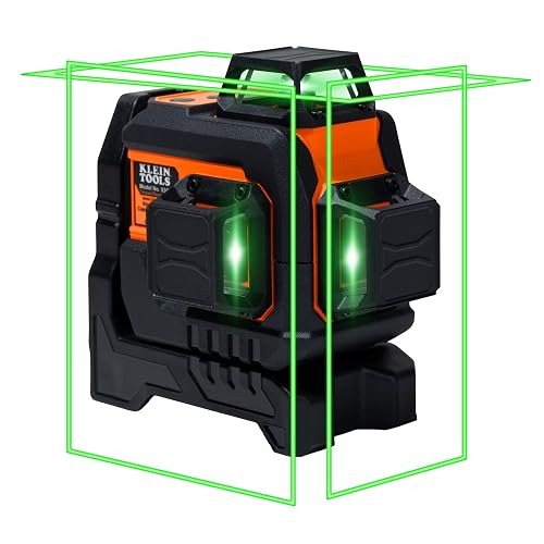 Klein Tools 93CPLG Nivel láser compacto autonivelante, línea cruzada verde brillante, planos láser de 360 grados, recargable, montaje magnético