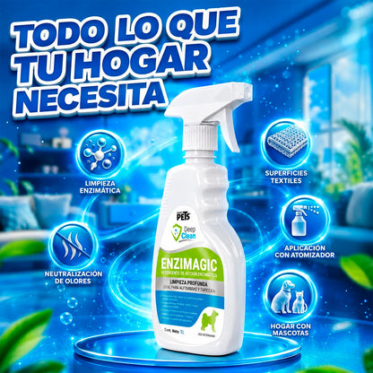 Fancy Pets Deep Clean Enzimagic Limpiador Eliminador de Manchas y Olores de Perros y/o Gatos en Alfombras, Tapicería y otras Telas con 1 Litro