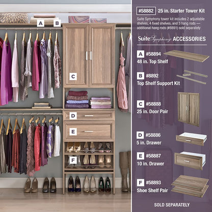 ClosetMaid 8895 Torre SuiteSymphony Kit de Arranque