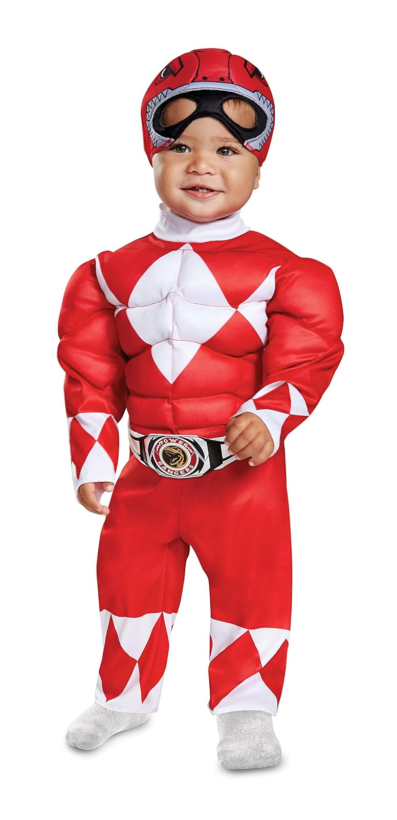 Disfraz infantil de Red Ranger para niños, rojo, (12-18 meses)