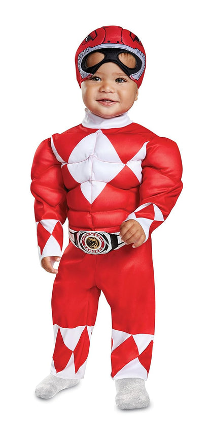 Disfraz infantil de Red Ranger para niños, rojo, (12-18 meses)