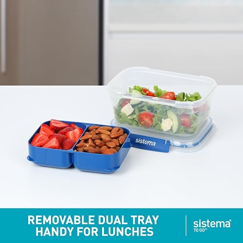Sistema TO GO Stax - Contenedores de almacenamiento de alimentos a prueba de fugas, 1 l, recipientes herméticos y apilables para preparar comidas con tapas, fiambreras, sin BPA, 3 unidades