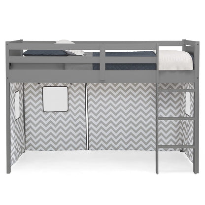 Delta Children Carpa Tipo Cortina para Cama Alta Twin (la Cama se Vende por Separado) - Estilo: Gris Chevron