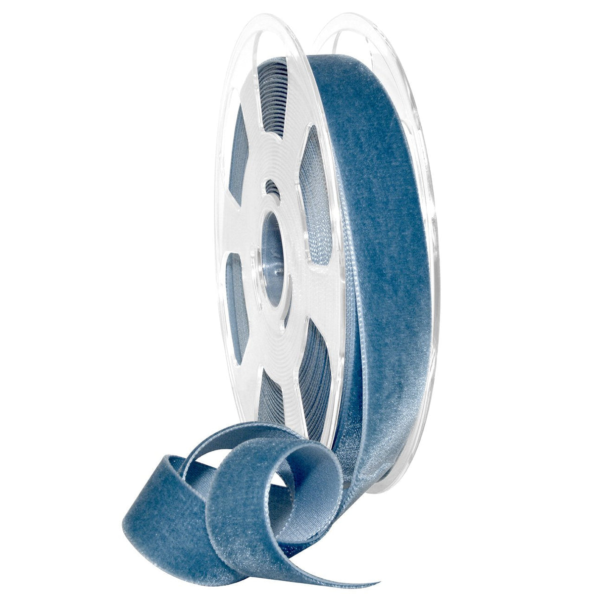 Morex Ribbon 01225/10-536 Nylvalour Velvet Ribbon, 7/8" x 11 yd, Williamsburg Blue - Azul - 7 - 8" x 11 Yd
