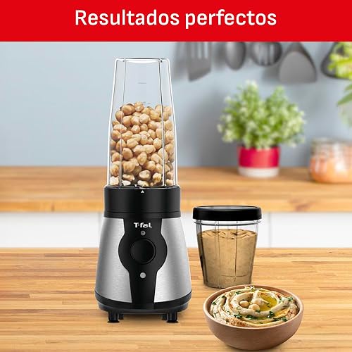 T-FAL Mini Procesador de alimentos/Licuadora Actimix | Resultados saludables y nutritivos gracias a sus múltiples usos, simplificado a un botón, capacidad de 750ml. BL1BKDMX