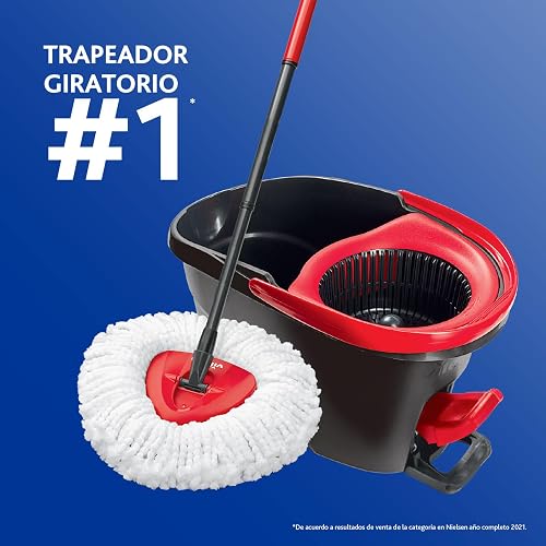 Vileda Easy Wring Trapeador Microfibra y Cubeta con Pedal + 1 Repuesto