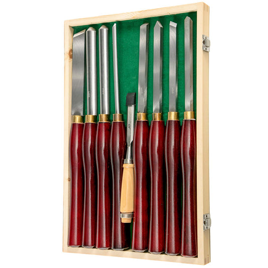 VEVOR Herramientas de Torno Madera 8 Piezas para Tornear Madera Gubias para Tallar Kit de Herramientas de Talla de Madera Ampliamente Utilizado en Carpintería Tallado en Madera