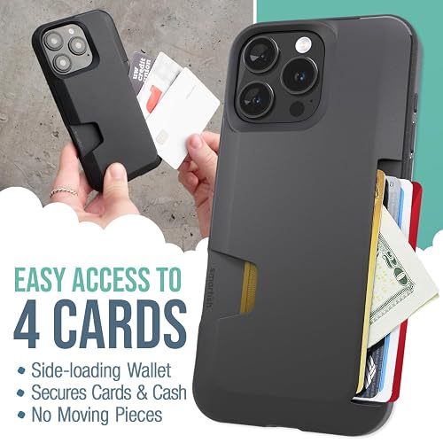 Smartish® - Funda Tipo portafolios para iPhone 16 Pro MAX, Wallet Slayer Vol. 1 Soporte para Tarjeta de crédito Delgado y Protector, con Ranura Oculta para Tarjeta Compatible con Apple iPhone 16 Pro
