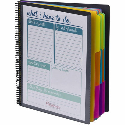 Smead 24 Pocket Poly Project Organizer, Letter Size, 1/3-Cut tab, Gray with Bright Colors (89206)