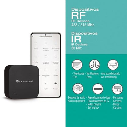Lloyd's Control Universal IR+RF WiFi Compatible con Alexa y Google