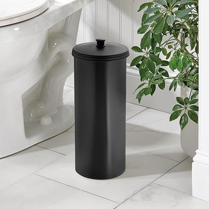 InterDesign 93397 Kent Free Standing Toilet Paper Holder Spare Roll Storage for Bathroom, Black