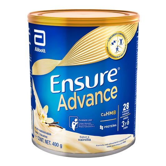 Ensure Advance - en Polvo 400g, Sabor Vainilla, Fuente de Proteínas y Nutrición Completa para Adultos, Clínicamente Probado