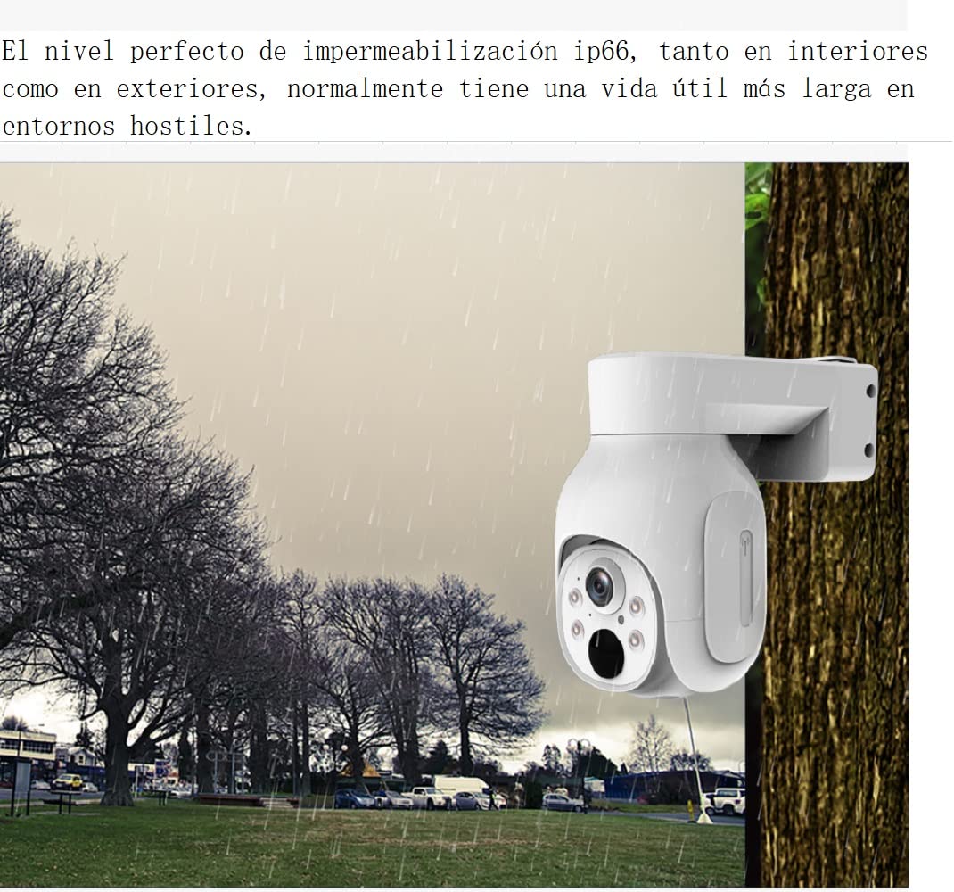 ZDQC Cámara Solar inalámbrica, Cámara de videovigilancia WiFi, detección de Movimiento pir, Alarma de aplicación de Sirena, diálogo bidireccional, 64G Tarjeta de Memoria