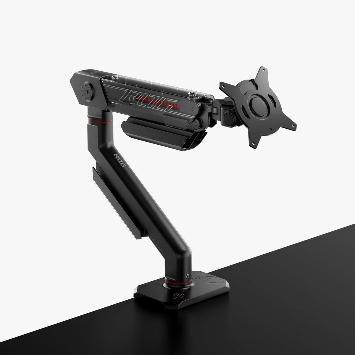 ASUS ROG Ergo - Brazo para Monitor (AAS01) - Soporte para Monitor con gestión de Cables, ergonómico, pivotante, Giratorio, Altura Totalmente Ajustable, fácil configuración de computadora, hasta 39