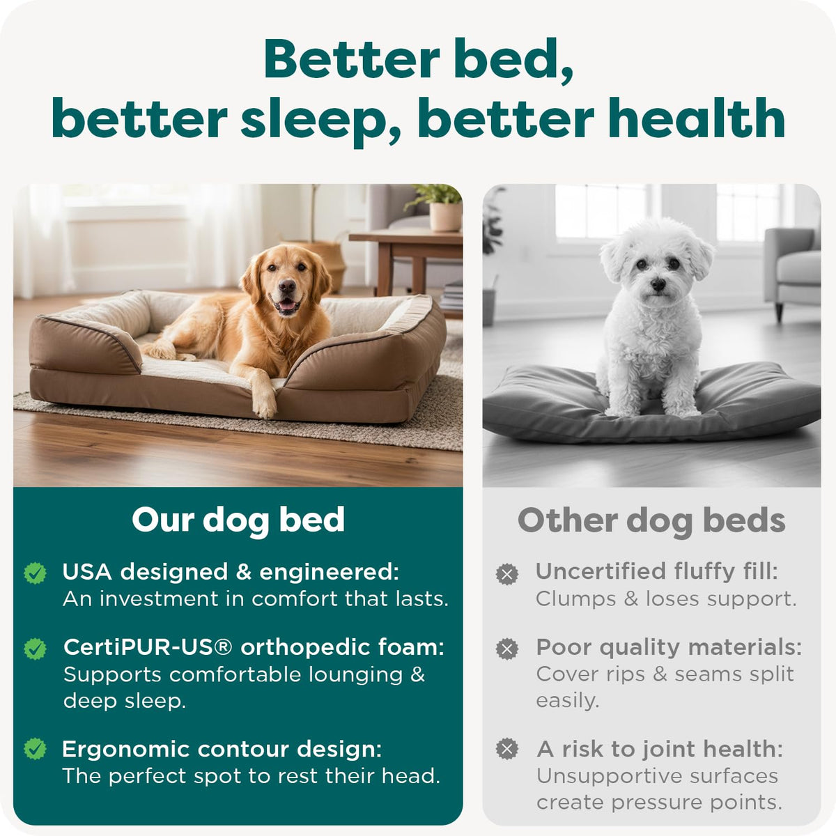 Furhaven Large Memory Foam Dog Bed Perfect Comfort Plush & Velvet Waves Sofa-Style w/Removable Washable Cover - , Large