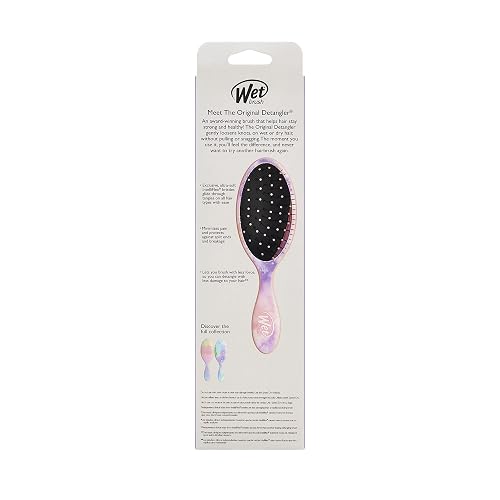 Wet Brush, El Original Detangler, Cepillo Desenredante, Minimiza Dolor y Daños, Desenreda Todo Tipo de Cabello, Cerdas IntelliFlex, Cepilla Fácil y Adiós Nudos, Diseño de Acuarela de Colores