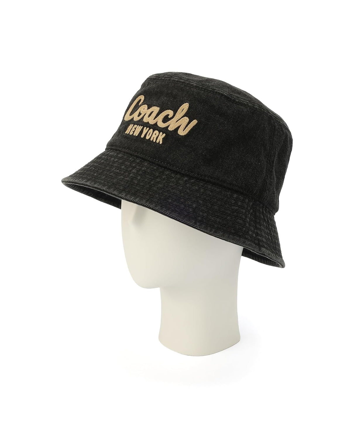 Coach Coach Script Denim Bucket Hat Sombrero de Copa Baja Mujer