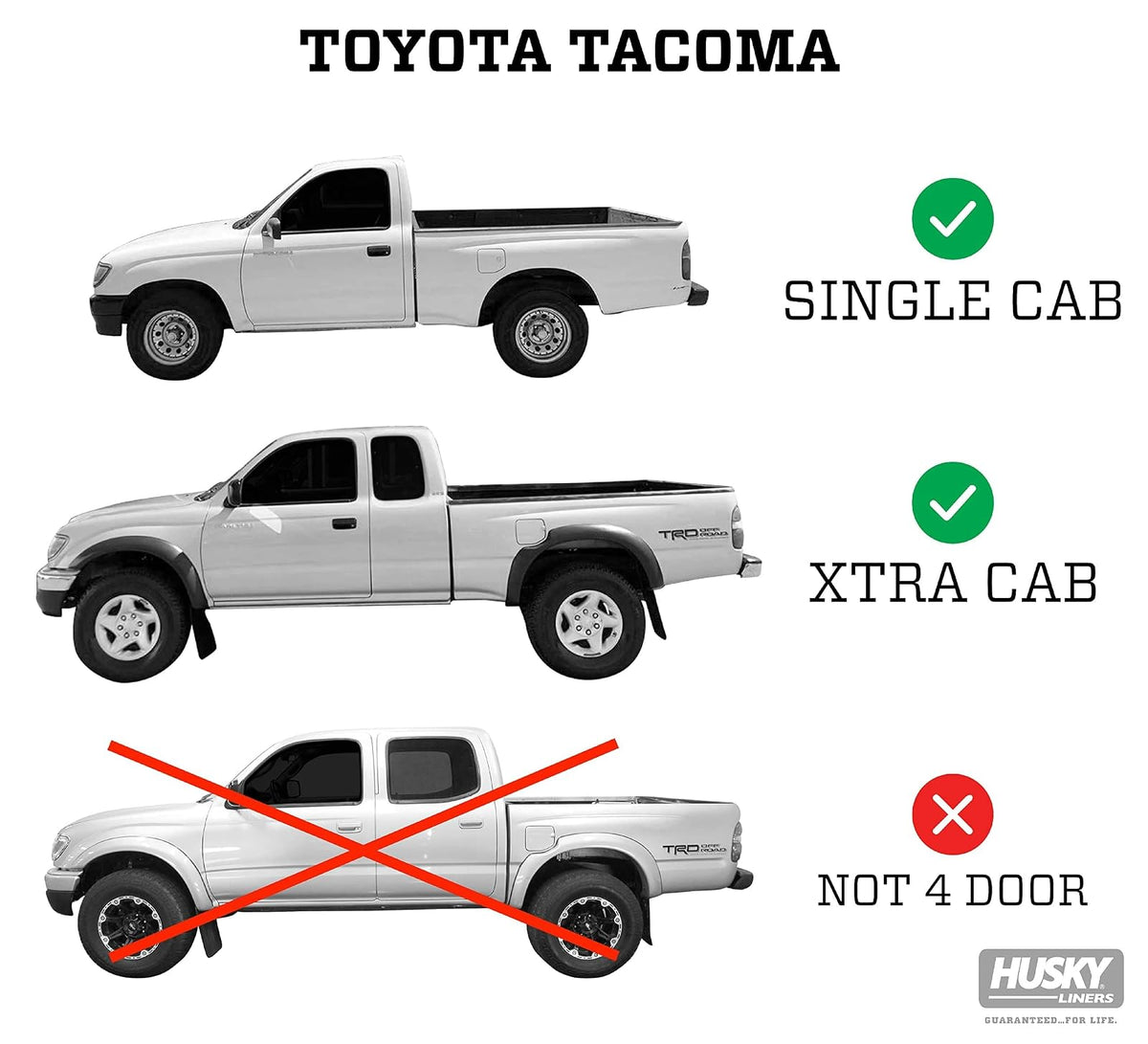 Husky Liners - Alfombrillas de Estilo clásico | Se Adapta a Toyota Tacoma 1995-2004 y Cabina de Acceso Solo | Fila Delantera, 2 Unidades, Color Negro - 35111
