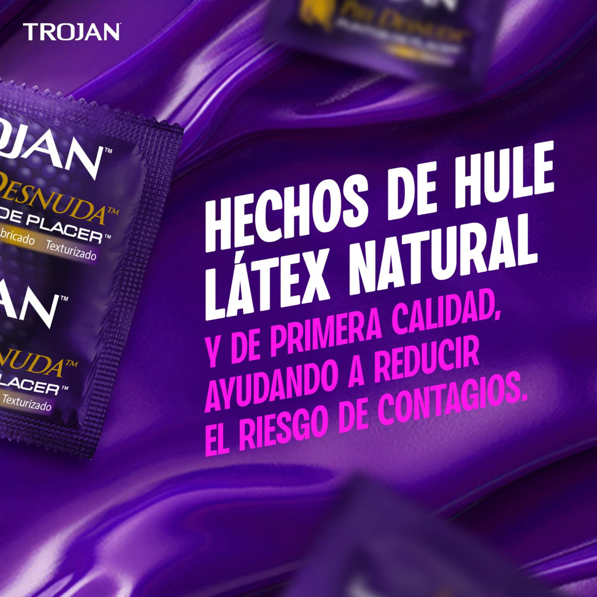 Trojan Condones Piel Desnuda Puntos de Placer Caja con 9 piezas. | Con Puntos Texturizados y Elevados, Lubricados para Mayor Estimulación. Con Látex de Primera Calidad.
