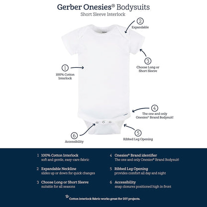 Gerber Baby-Girls - Conjunto de 4 Mamelucos de Manga Corta