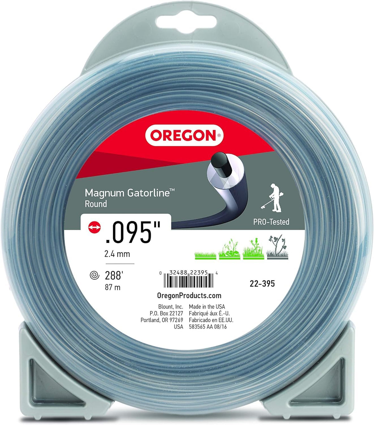 Oregon 22-395 Magnum Gatorline Línea de recortadora redonda 0.095 pulgadas por 288 pies
