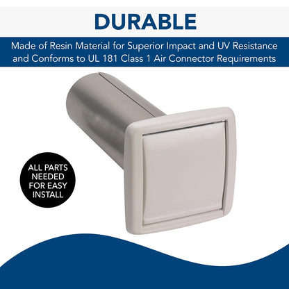 Broan-NuTone WVK2A - Kit de conductos flexibles de pared para ventiladores de ventilación, 10,16 cm