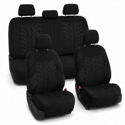 FH GROUP FB071BLACK115 Car Seat Cover (Travel Master Airbag and Split Bench Compatible Black) - Juego completo - Black