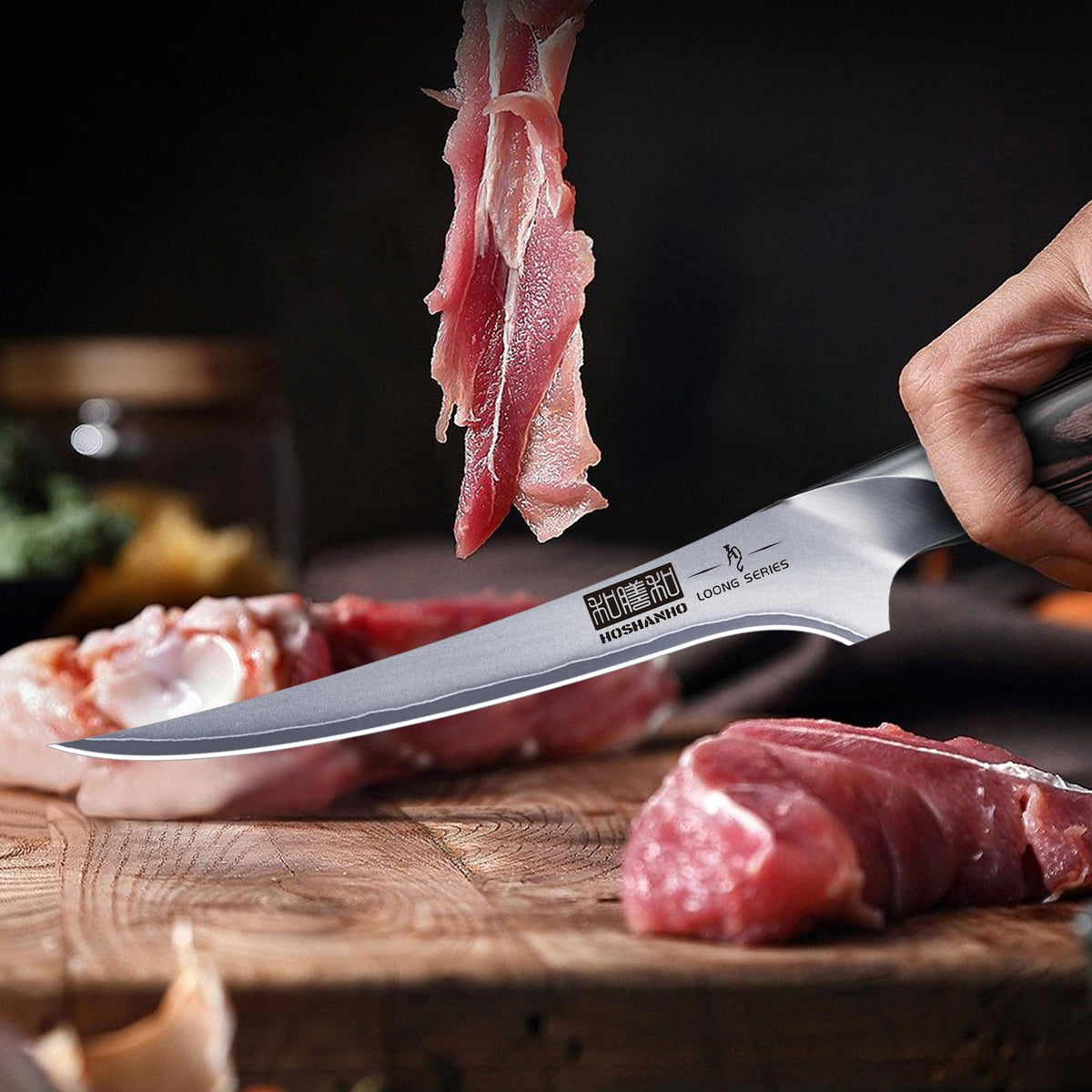 HOSHANHO Cuchillo de Filete Profesional Cuchillo para Pescado de Acero Inoxidable Cuchillos de Cocina Súper Afilado Cuchillo de Filetear con Mango Ergonómico