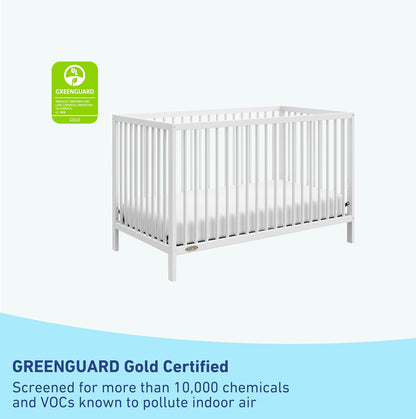 Graco Teddi Cuna Convertible 5 en 1 (Blanco) - Certificación GREENGUARD Gold, se Convierte en sofá Cama, Cama para niños pequeños y Cama Individual con cabecera y piecera, Altura de colchón Ajustable