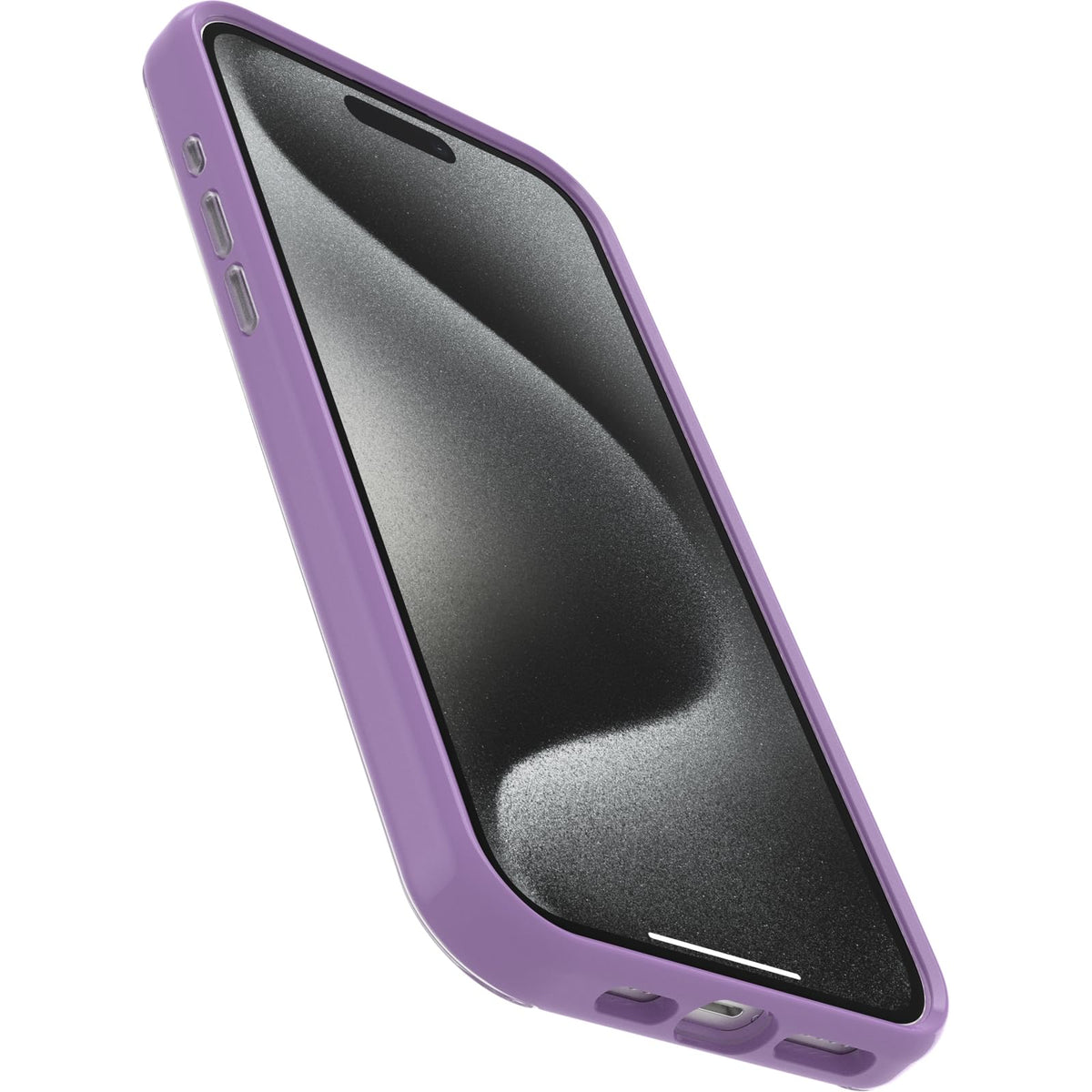 OtterBox - Funda Transparente para iPhone 15 Pro MAX (Solamente) Serie Symmetry - Flutter (Morado), se Ajusta a MagSafe, Ultra Elegante, Bordes elevados Que protegen la cámara y la visualización