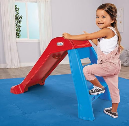 Little Tikes Primer Tobogán - Tobogán para Interiores y Exteriores - Duradero, Estable, Seguro - Color Rojo/Azul