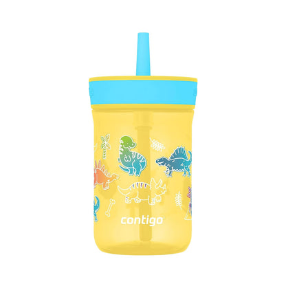 Contigo Leighton Vaso con Popote para Niños 14oz - 14 oz (Pack of 1) - Piña - Dinos