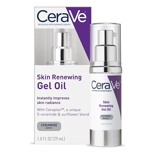 Aceite de gel CeraVe, 1 onza, suero de gel antienvejecimiento para hidratación facial, sin fragancia y no comedogénica
