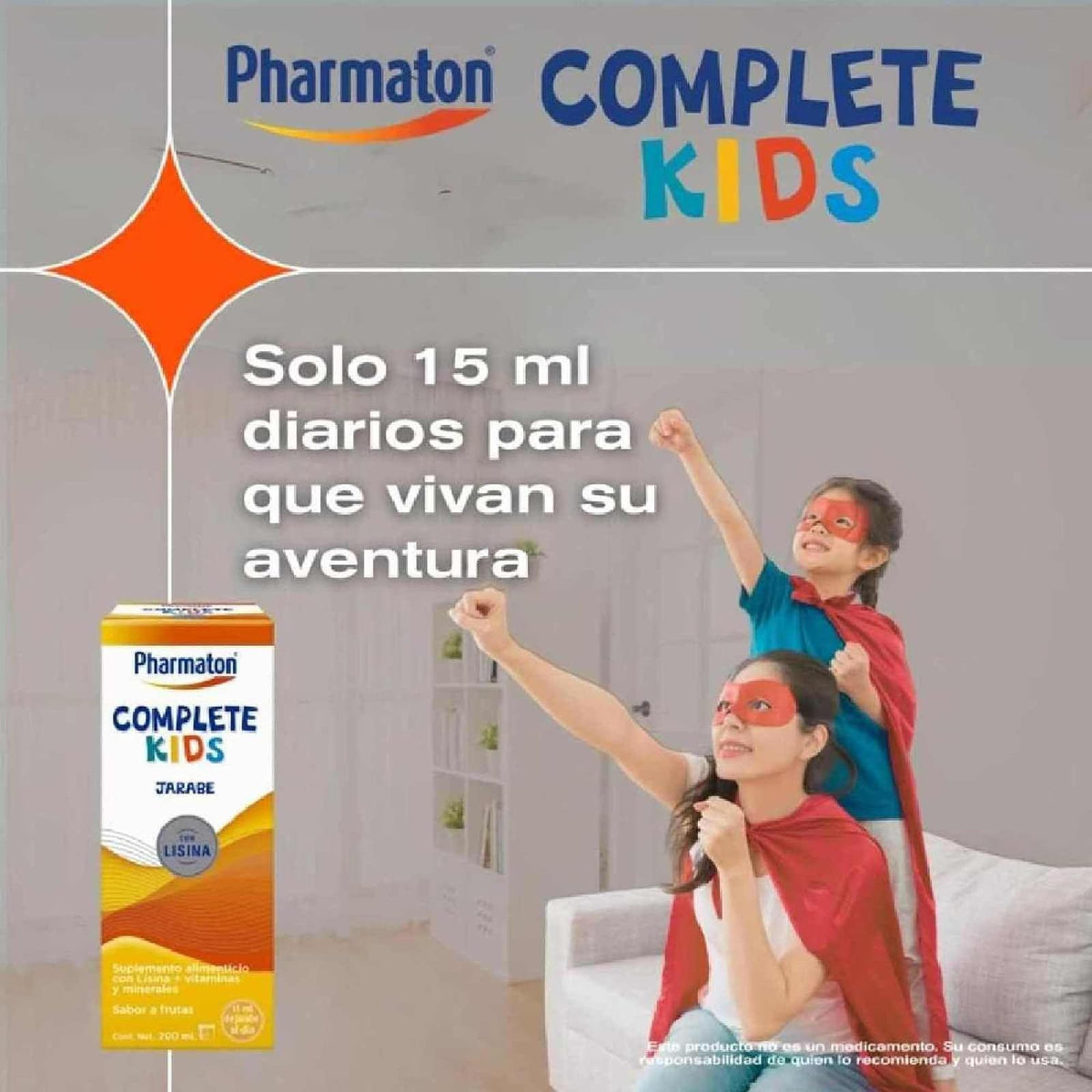 Pharmaton Complete Kids Suplemento Alimenticio en Jarabe, 200 ml. Complementa las Deficiencias de Vitaminas y Minerales en Niños de 4 a 12 años
