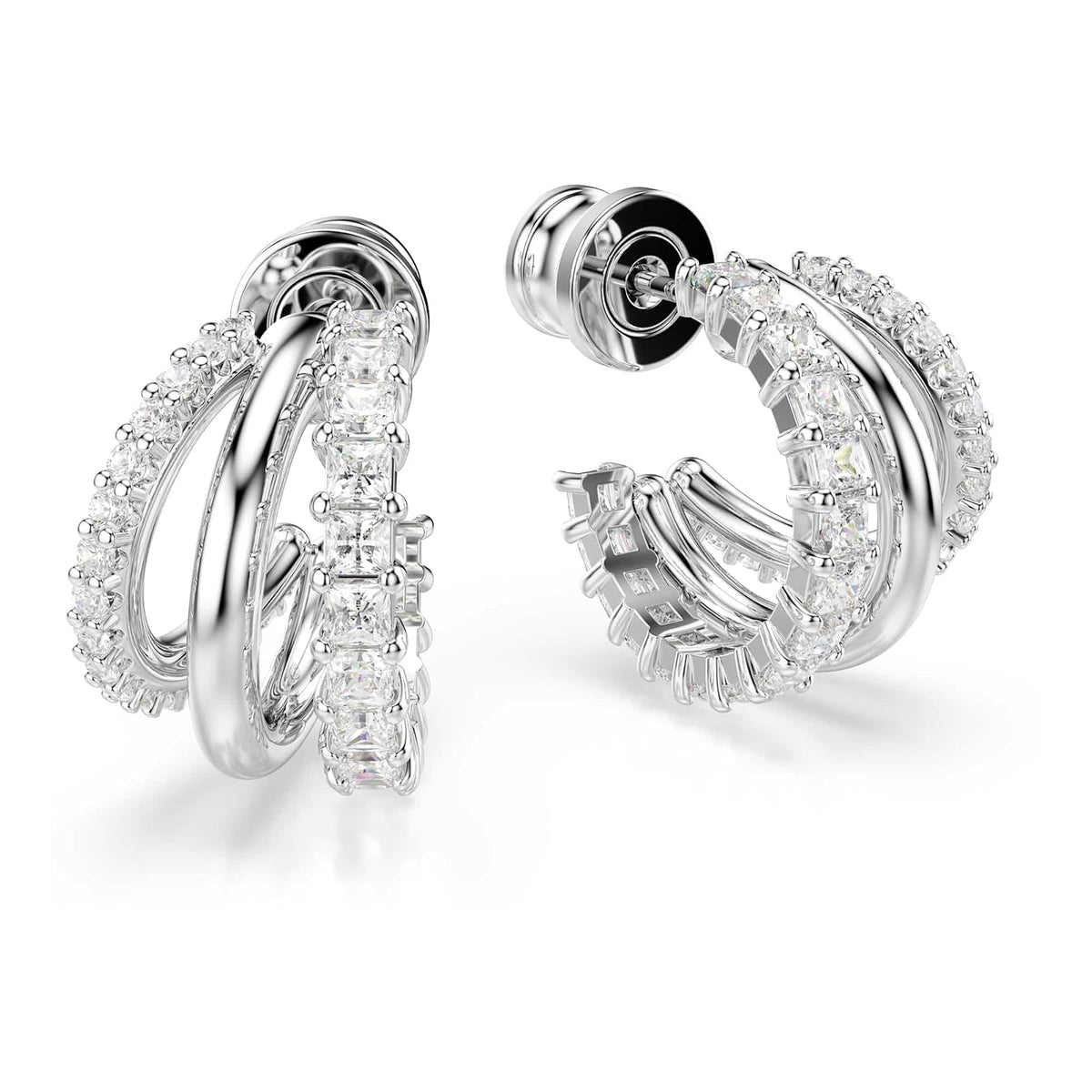 Swarovski Hyperbola Collection, corte redondo, blanco, chapado en rodio