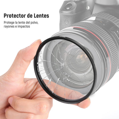 NEEWER 67mm UV MC Filtro Protección con Tapa Lente, Nanorrecubrimientos Resistentes/Vidrio Optico HD/Repelente al Agua/Resistente a Arañazos/Marco Ultradelgado Aaleación Aluminio/Filtro Ultravioleta
