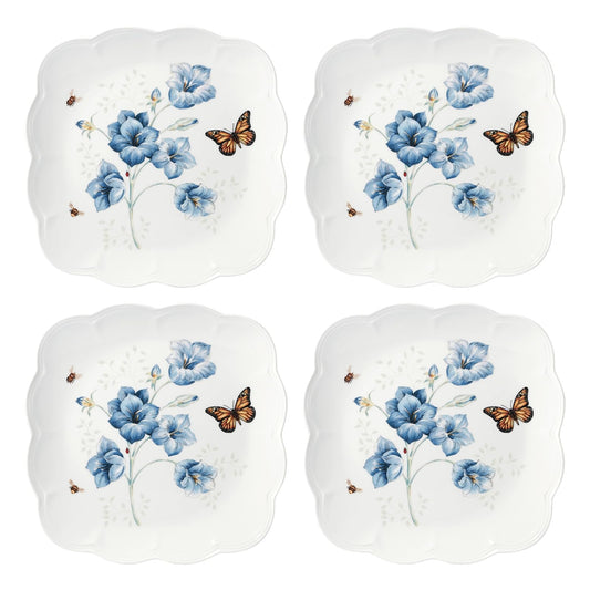 Lenox 894309 Butterfly Meadow Platos cuadrados de 4 piezas