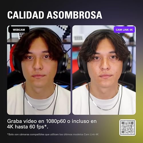 Elgato CAM Link 4K, capturadora Externa de cámara | Para DSLR/videocámara, webcam, reuniones, streams, 1080p60/4K30-60, compatible con OBS/Zoom/Discord, PC/Mac/iPad