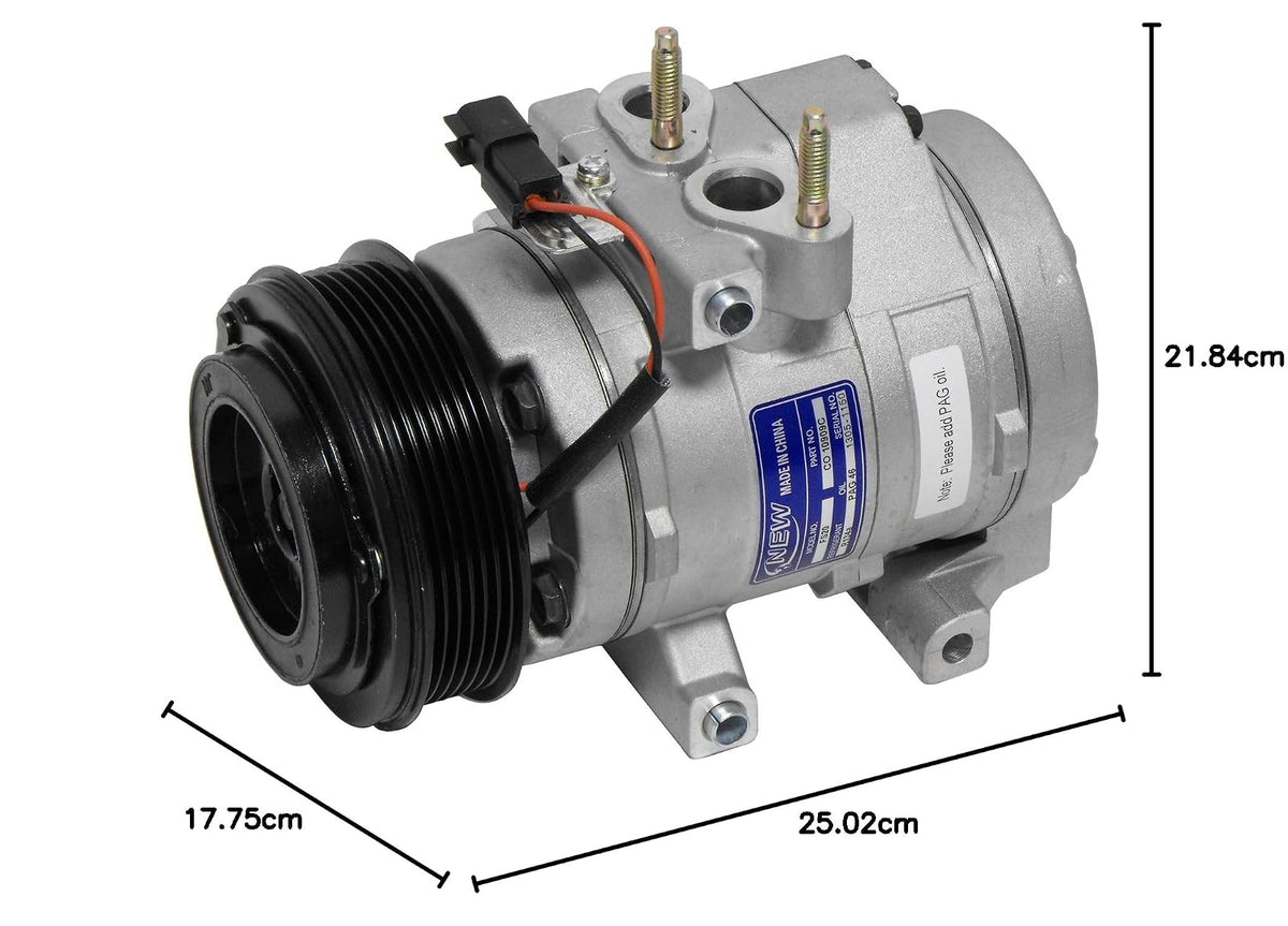 UAC Compresor de A/C y Embrague CO 10909C, Plateado