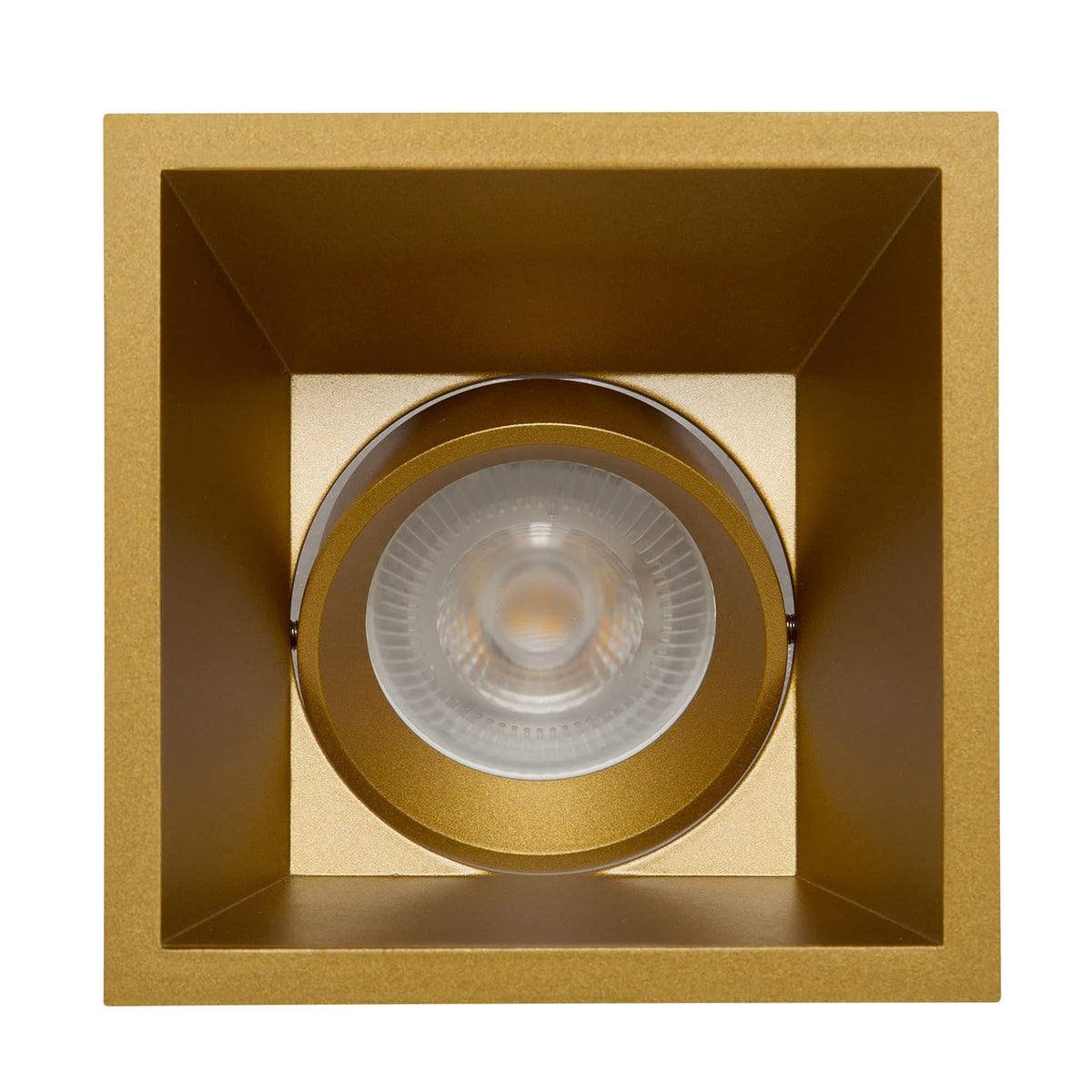 ILLUX Lámpara de empotrar en plafón, Uso en interior, Lampara moderna y Elegante, Incluye foco MR16 de luz cálida 4.5 W, Color Dorado, lampara para recamara, sala, cocina TH-3004.DKT30
