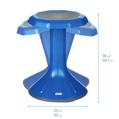 ECR4Kids ACE Active Core Engagement Taburete para niños y adultos, flexible, para aula y asiento de hogar, Azul, 18" H