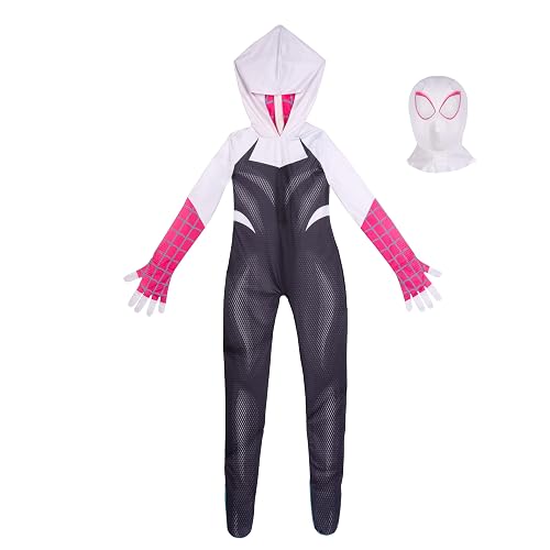 Disfraz de Spider-Gwen Zentai para niños, disfraz de Marvel, talla XS