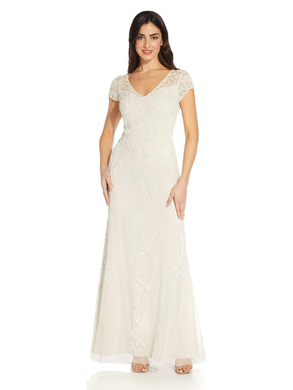 Adrianna Papell - Vestido Largo con abalorio para Mujer