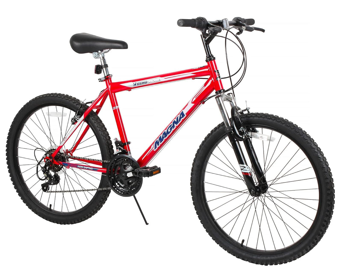 Dynacraft - Bicicleta de montaña Magna Echo Ridge, diseño resistente y duradero, perfecto para adolescentes y adultos que aprenden a montar, resistente y fácil de montar, ideal para aventureros - Rojo - - 24 pulgadas
