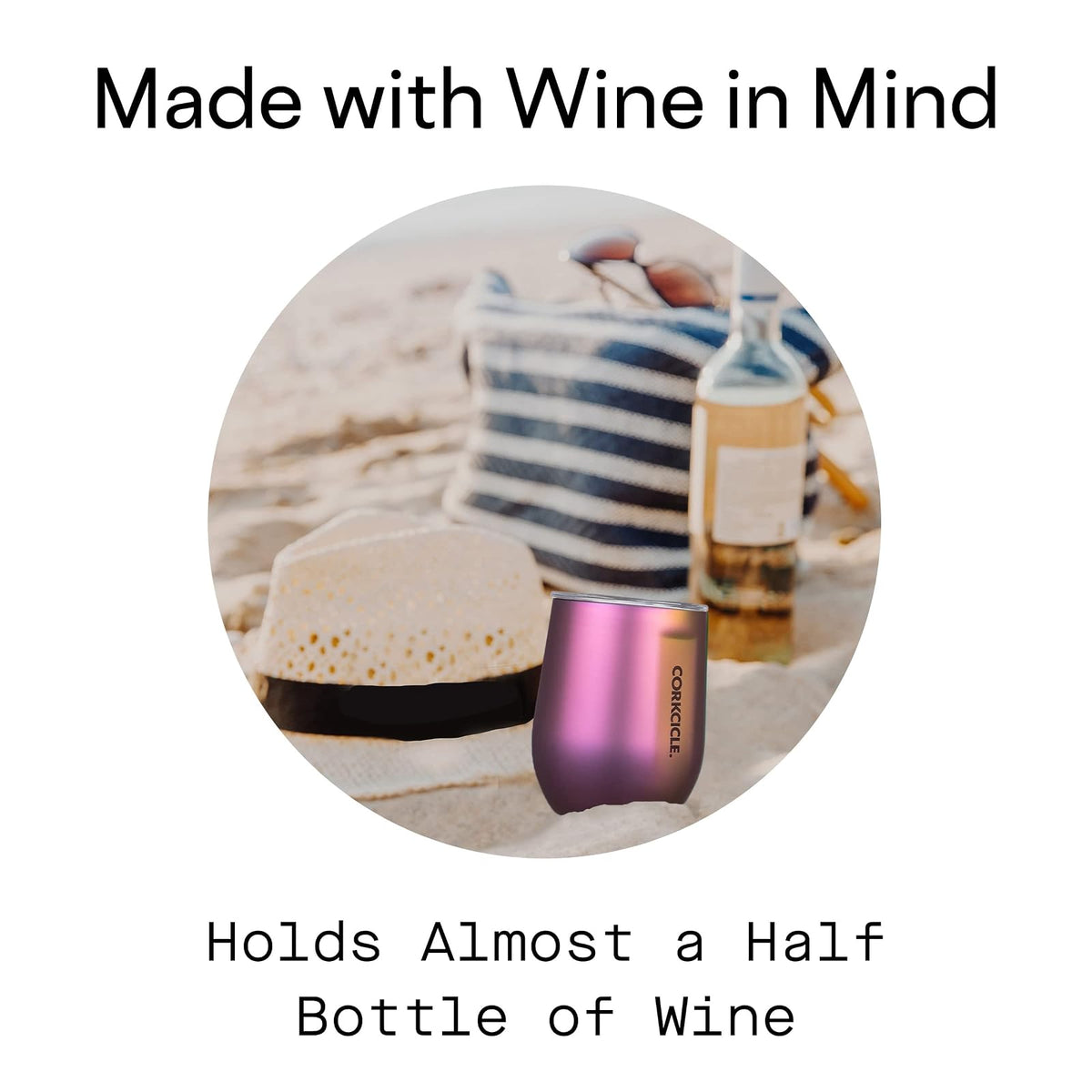CORKCICLE | Vaso de Vino Térmica Sin Tallo |12 oz (355 ml) | Acero Inoxidable | Mantiene Frío 6 h y Caliente 3 h | Base Antideslizante | Diseño Nebulosa