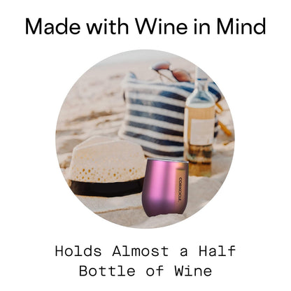 CORKCICLE | Vaso de Vino Térmica Sin Tallo |12 oz (355 ml) | Acero Inoxidable | Mantiene Frío 6 h y Caliente 3 h | Base Antideslizante | Diseño Nebulosa