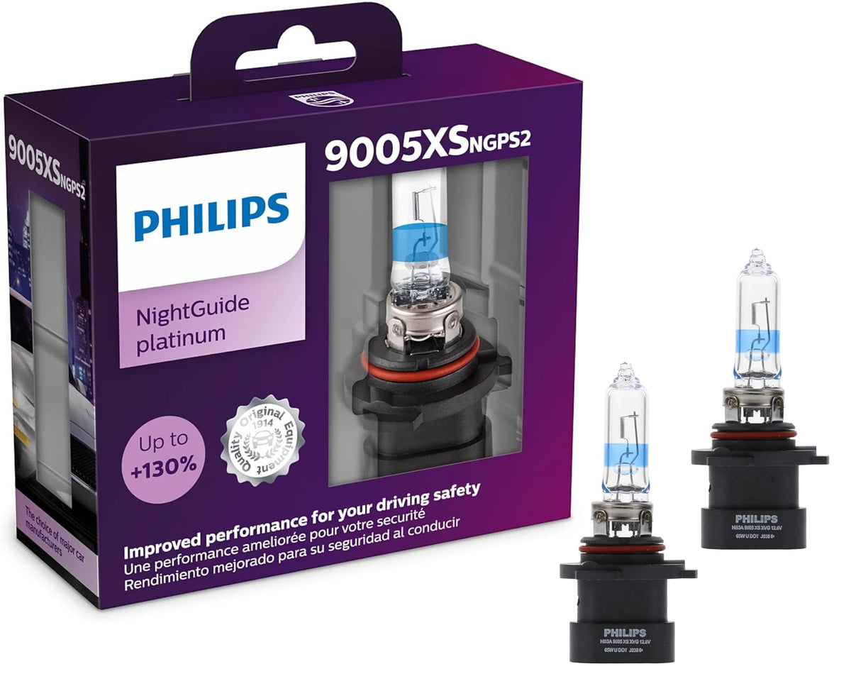 Philips Automotive Lighting 9005XS NightGuide Platinum - Foco para Faros Delanteros, Paquete de 2