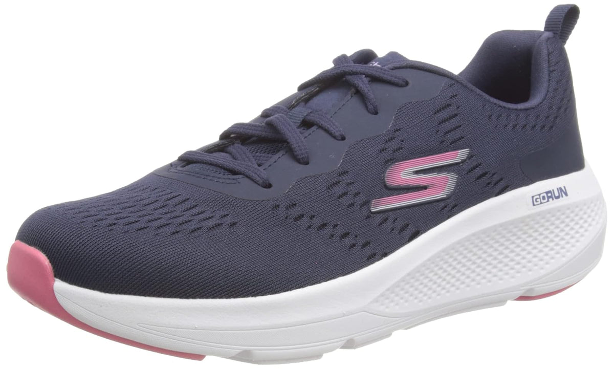 Skechers GO RUN ELEVATE MESH LACE UP, Mujer - 24.5 cm - Azul marino - flor y brillo