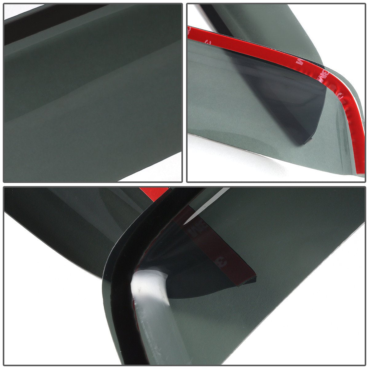 DNA Motoring Deflector de Lluvia, Ahumado Oscuro, WVS-T2-0094, Paquete de 4